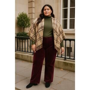 VTG Lauren Ralph Lauren plus 2X velvet pants burgundy flare bootcut Y2k 90s plum